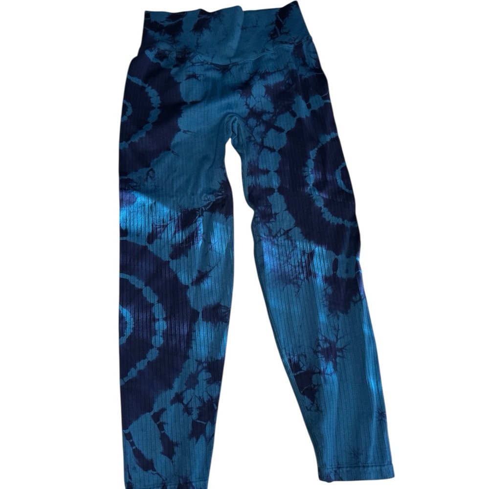 PINK Victoria's Secret Green and Black Tie-Dye Leggings Size M